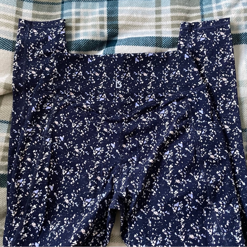 Buffbunny Collection Rosa Pocket Legging - Blue Terrazzo Print - Medium